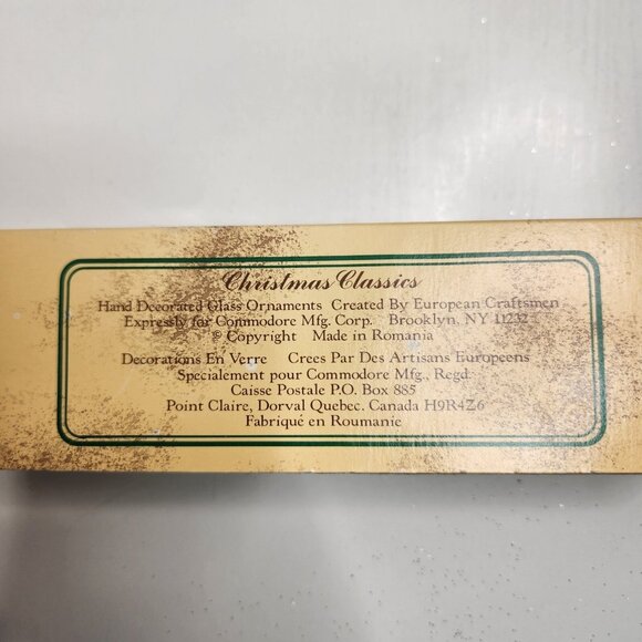 Vintage European Christmas Classic Long Hand Decorated Glass Ornament with Box - Picture 9 of 9